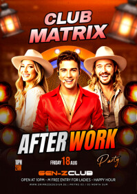Black Maximalist After Work Party Flyer  A4 template