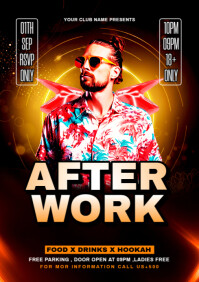Black Maximalist After Work Party Flyer A4 template