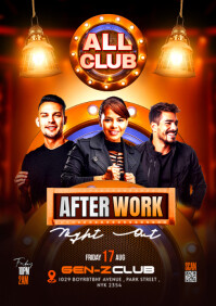 Black Maximalist After Work Party Flyer  A4 template