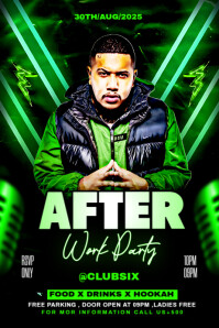 Black Maximalist After Work Party Flyer Banner 4' × 6' template