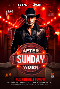 Black Maximalist After Work Party Flyer Poster template
