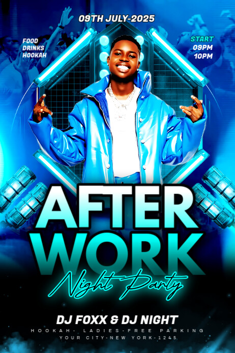 Black Maximalist After Work Party Poster template
