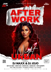 Black Maximalist After Work Urban Night  A3 template