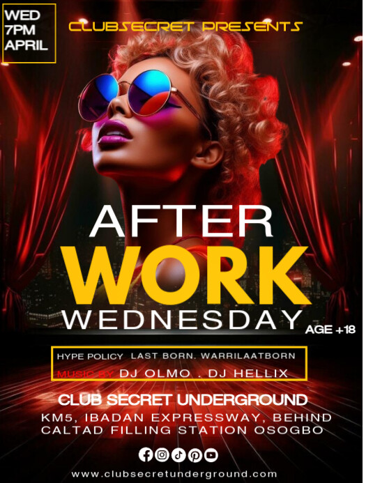 Copy of Black Maximalist After Work Wednesday Party Flyer (us Letter ...