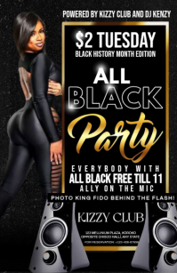 Black Maximalist All Black Party Half Page Wide template