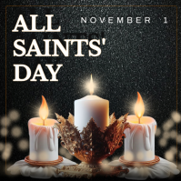 Black Maximalist All Saints Day Flyer  Instagram Post template