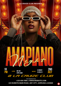 Black Maximalist Amapiano Night  A3 template