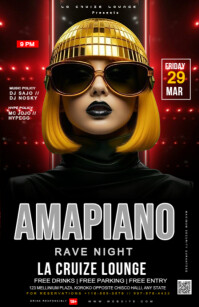 Black Maximalist Amapiano Rave Night  Half Page Wide Halv side bred template