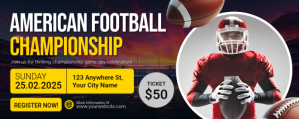 Negro Black Maximalist American Football Championship Twitch Profile Banner Banner Twitch Template