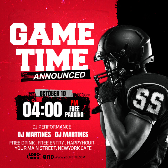 Black Maximalist American Football Gameday Schedule Club Poster Or ...