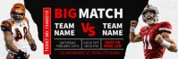 Black Maximalist American Football Match Ticket Twitter Banner Twitter-header template