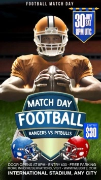 Black Maximalist American Football Video Template  Digital Display (9:16)