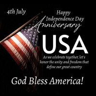 Black Maximalist American Independence Day  Instagram Post Instagram-opslag template