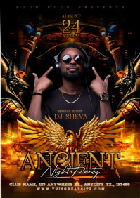 Black Maximalist Ancient Night Party A4 template