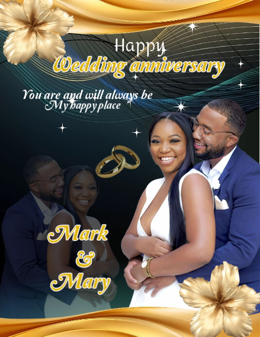 Black Maximalist Anniversary Flyer Design  Flyer (us Letter) template