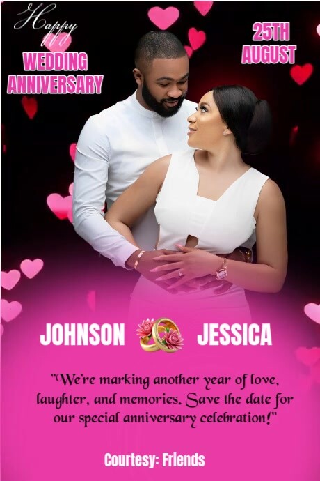 Black Maximalist Anniversary Video  Poster Cartaz template