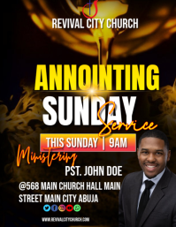 Black Maximalist Annointing Sunday Service Flyer (us Letter) template