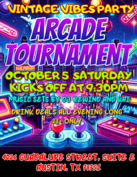 Black Maximalist  Arcade Game Competition Flyer  Flyer (us Letter) 传单(美国信函) template