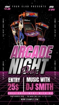 Black Maximalist Arcade Night Instagram Story template