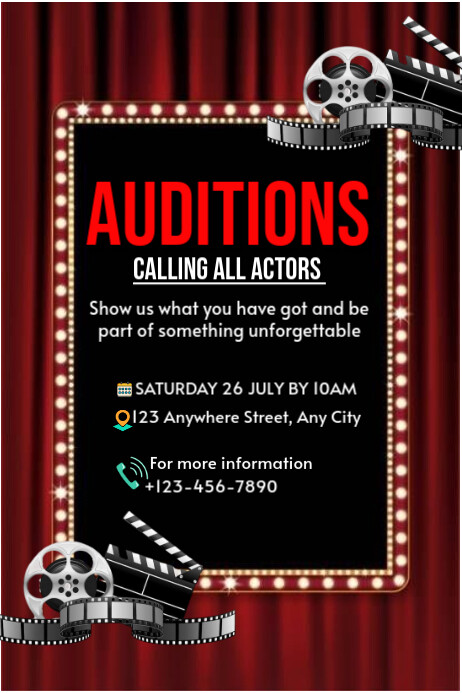 Black Maximalist Auditions Template  Poster Plakkaat