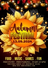 Black Maximalist Autumn Festival A3 template