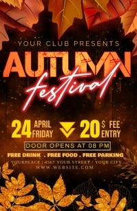 Black Maximalist Autumn Half Page Wide template