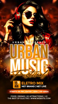 Black Maximalist Autumn Music Festival Instagram Reel template