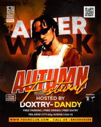 Black Maximalist Autumn Music Festival Instagram Portrait template