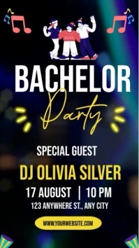 Black Maximalist Bachelor's Party Invitation Tiktok Video template
