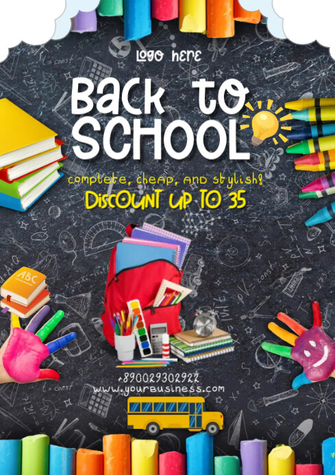 Black Maximalist Back To School  A4 template