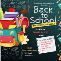 Black Maximalist Back To School Backpack Giveaway Instagram Post template