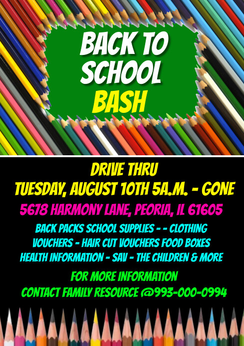 Black Maximalist Back To School Bash Flyer A4 template