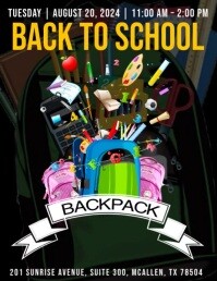 Black Back to School Event Flyer Template