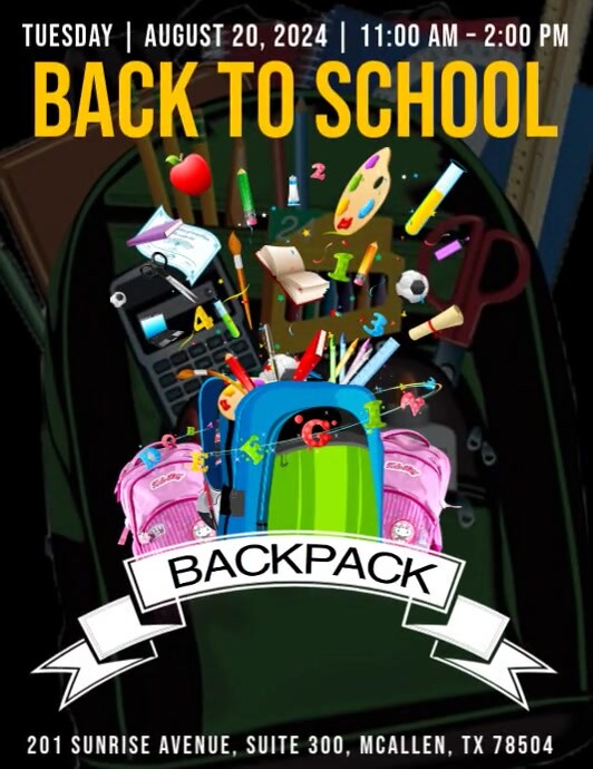 Black Maximalist Back To School  Flyer (us Letter) Pamflet (VSA Brief) template