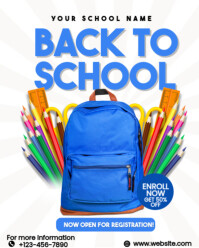 Blanc Back to School Registration Instagram Portrait Template