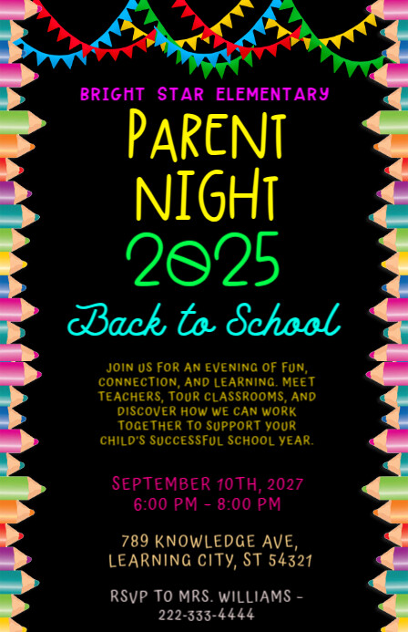 Black Maximalist Back To School Parents Night Tabloid Template ...