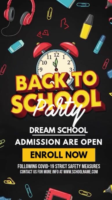 Black Maximalist Back To School Party Instagram Reel template