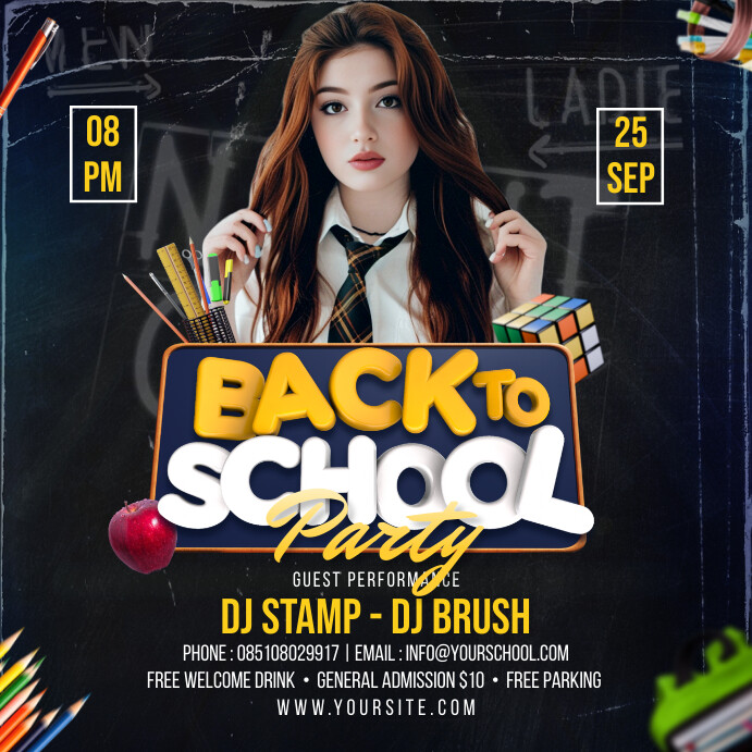 Black Maximalist Back To School Party Instagr Instagram 帖子 template