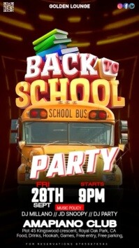 Black Maximalist Back To School Party Template Digital Display (9:16)