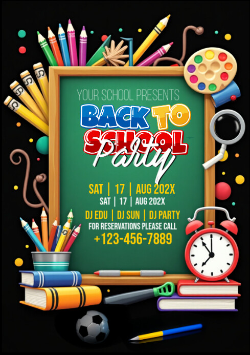 Black Maximalist Back To School Promotion A4 template