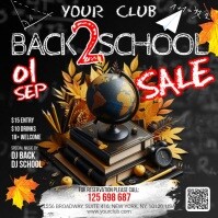 Black Maximalist Back To School Sale Square (1:1) template
