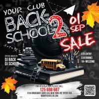 Black Maximalist Back To School Sale Square (1:1) template