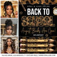 Black Back to School Salon Promotion Pos Instagram Template