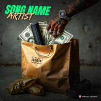 Black Maximalist Bag Money  Album Cover template