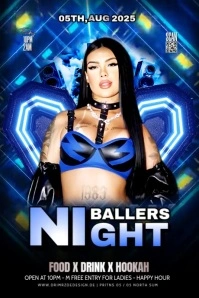 Black Maximalist Ballers Night  Banner 4' × 6' template