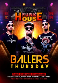 Black Maximalist Ballers Night Party  A4 template