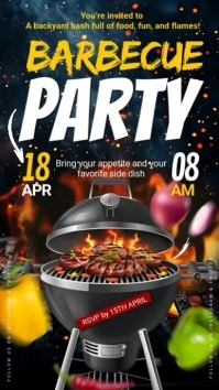 Black Maximalist Barbecue Party Instagram Story template