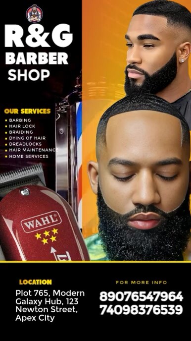 Black Maximalist Barber Shop Design Template  Instagram Story