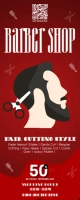 Black Maximalist Barber Shop Haircut And Shav Roll Up Banner 2' × 5' template