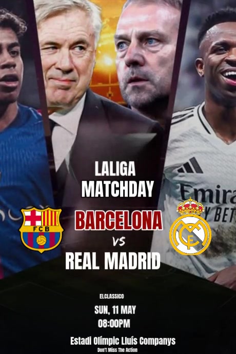 Copy of Black Maximalist Barcelona Vs Real Madrid Elclassico Posters ...